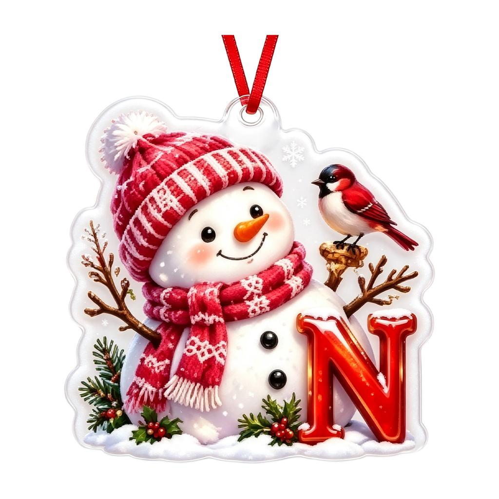 Weihnachtsbrief 2D Acryl Hängeornament, Weihnachtsdekoration für Baum und Zuhause