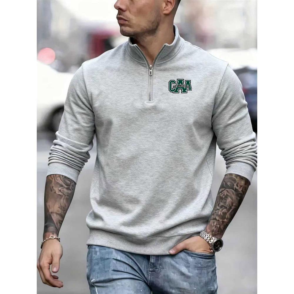 

Los Angeles, CA Printed New Men s Casual Sport Sweatshirt Trendy Cool Stylish Zip Up Long Sleeve Sweatshirt Top XL сірий