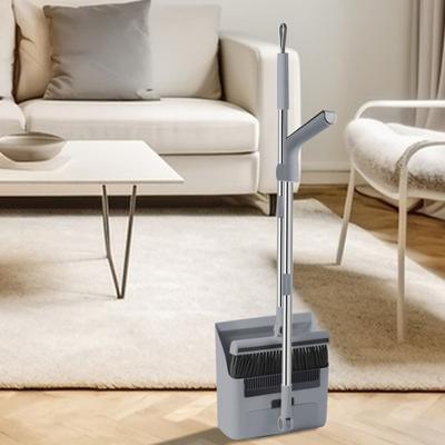Dustpan Set with 180-Degree Rotating Head Long Handle Design Foldable Broom Floor