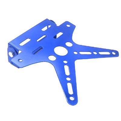 Motorcycle License Plate Bracket Angle Adjustment Folding Blue Motorcycle License Mount Holder