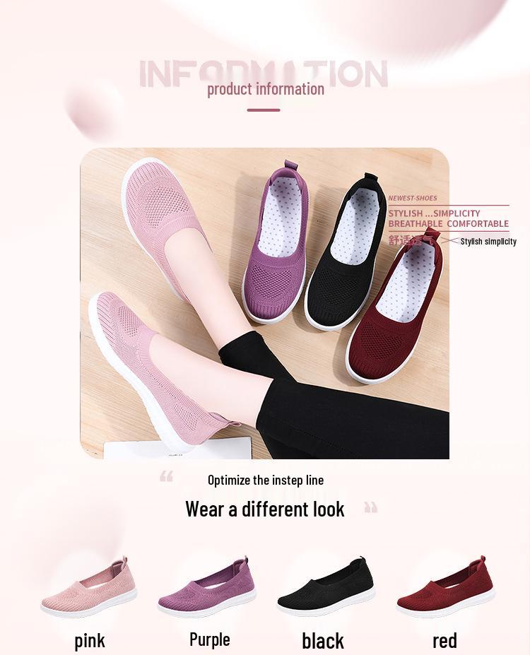 Women's Comfortable Soft-Sole Slip-On Beijing Cloth Shoes - Non-Slip, Breathable Flats for Spring/Summer