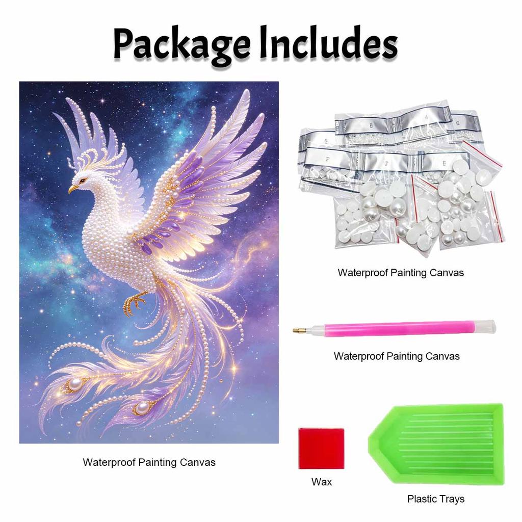 DIY Perlenkunst Phönix Malset 5D Kristall Strass Stickerei für Schlafzimmer Wohnzimmer Wanddekoration Handgemachtes Bastelset