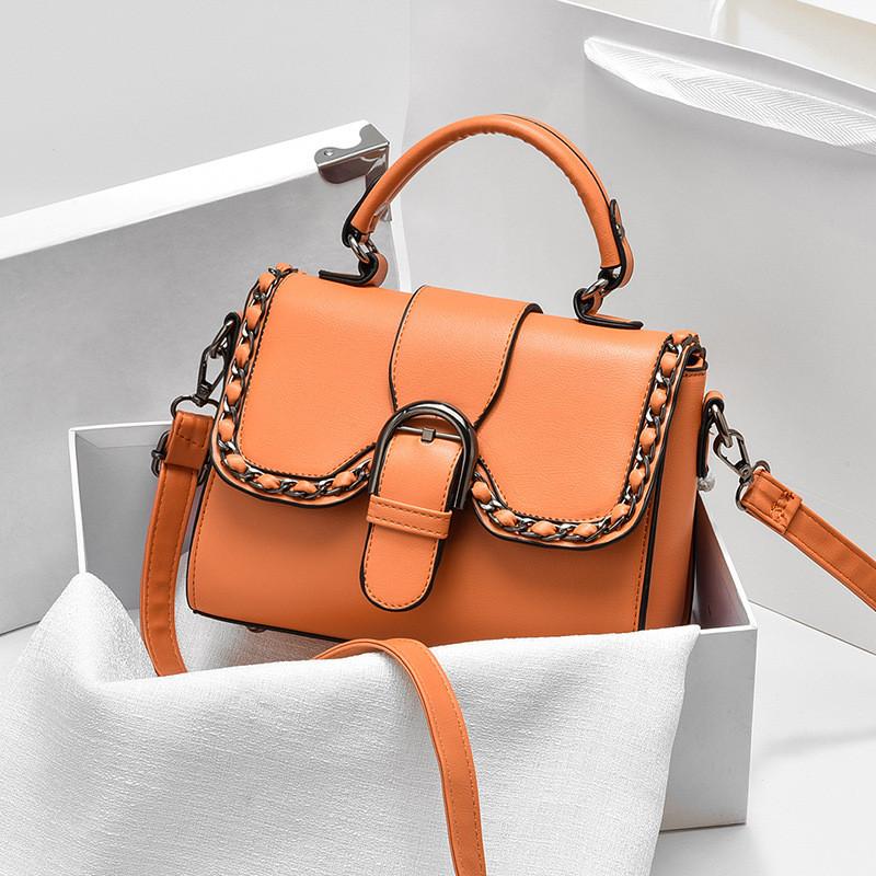 Chic Retro Small Shoulder Bag For Women In Blue Pink Khaki Orange Black