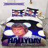 1 Stück Johnny Hallyday Muster Bettwäsche Steppdecke Set Bettbezug Kissenbezug Heimdekoration Geburtstagsgeschenk (1 Bettbezug + 2 Kissenbezüge, ohne Füllung)