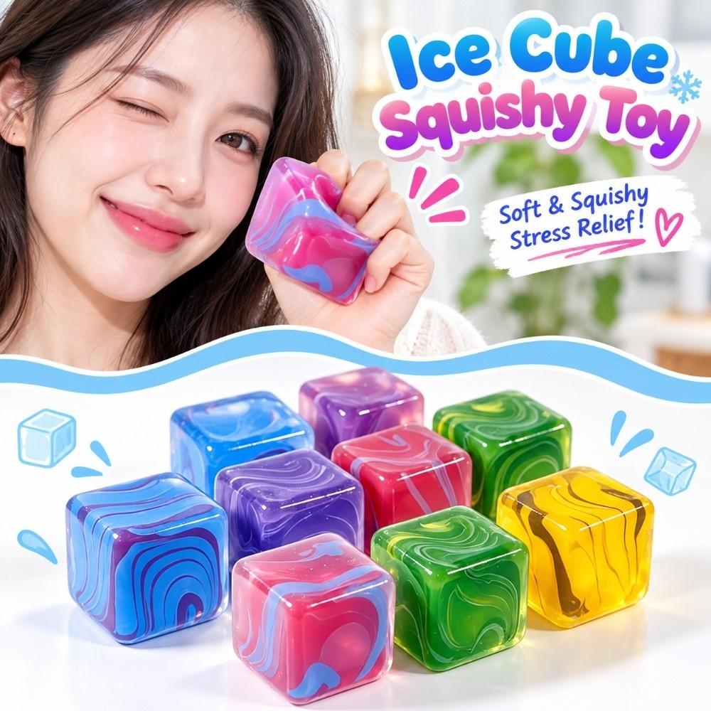 Slow Rising Ice Cube Fidget Toy Transparent Sensory Fidget Toy Ice Cube Squishy Toy Relaxation
