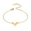 2024 Elegant Gold V Letter Necklace for Women - Summer Light Luxury Clavicle Chain, Tarnish-Resistant Tanabata Edition.