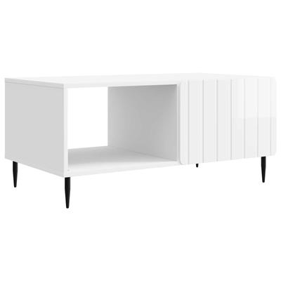 Glossy White Coffee Table 90 X 50 X 40 Cm Particleboard