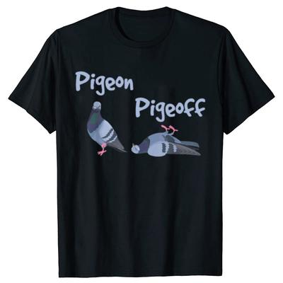 Camiseta Pombo Pigeoff Pássaro Observador de Pássaros Camiseta Fofa e Divertida com Estampa Gráfica Masculina Camiseta de Algodão Solta e Oversized 123