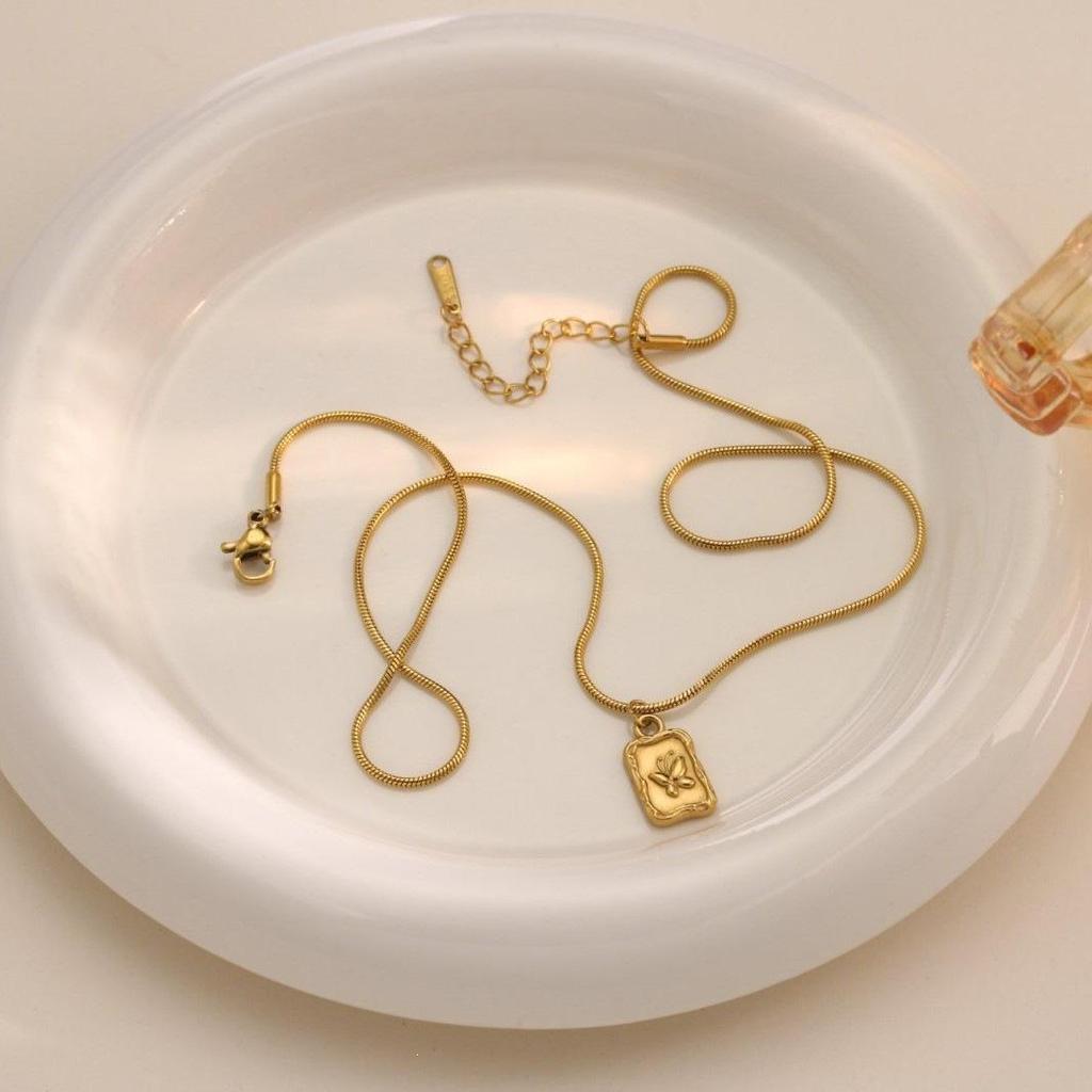 18K Gold Minimalist Butterfly Pendant Necklace - Durable and Versatile