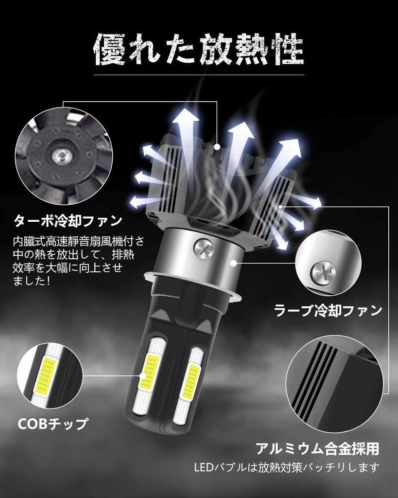 Largoods H4 LED 4-sided Explosion Model Motorcycle LED Headlight Compatible with PH7 PH8 H4