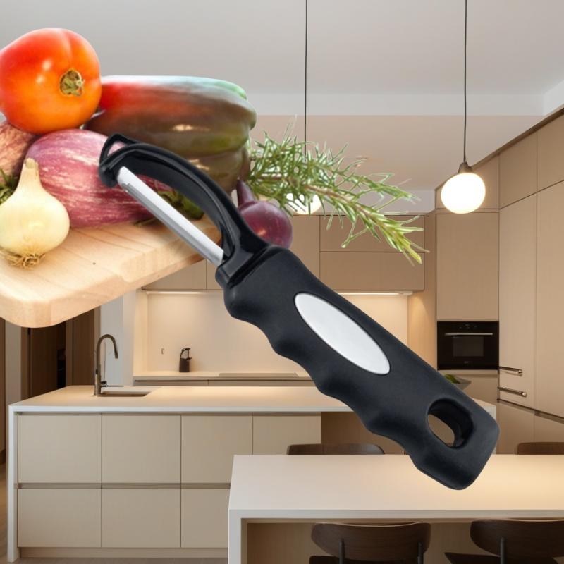 2pcs Premium Black Stainless Steel Swivel Vegetable Peeler with Comfortable Grip Handle , Sharp and Efficient Blades for Fruits and Vegetables