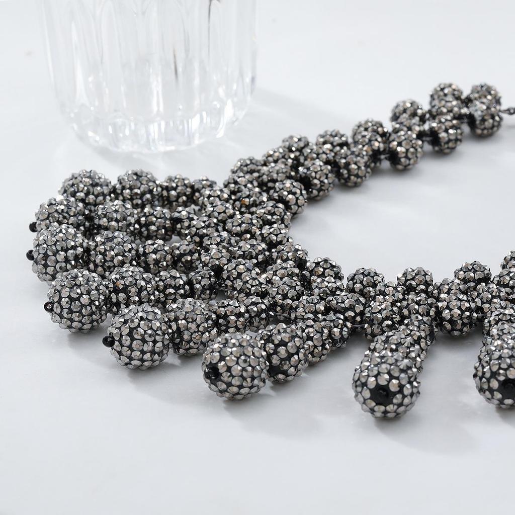 ZAA Dark Series Hanfkugel Quasten Anhänger Halskette - Retro Stil für Damen