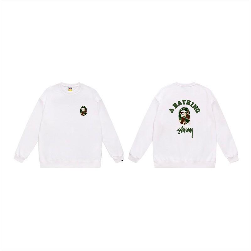 Unisex lässiger übergroßer Rundhals-Pullover mit Schriftzug-Print leichter Baumwoll-Hoodie