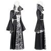 Girls Size 4-12Y Witch Cosplay Costume Black Color Cosplay Dress Gown  For Kids