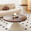 Internet Celebrity Homestay Solid Wood Coffee Table Living Room Household Small Apartment Wind Round Coffee Table Combination