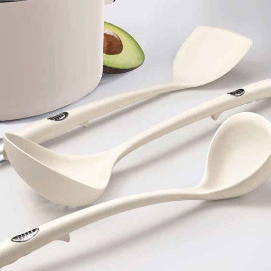 4Pcs Silicone Spatula Set Long Handle Non Stick Spatula Slotted Spoon Turner Ladle High Heat Resistant Kitchen Utensils for Omelettes