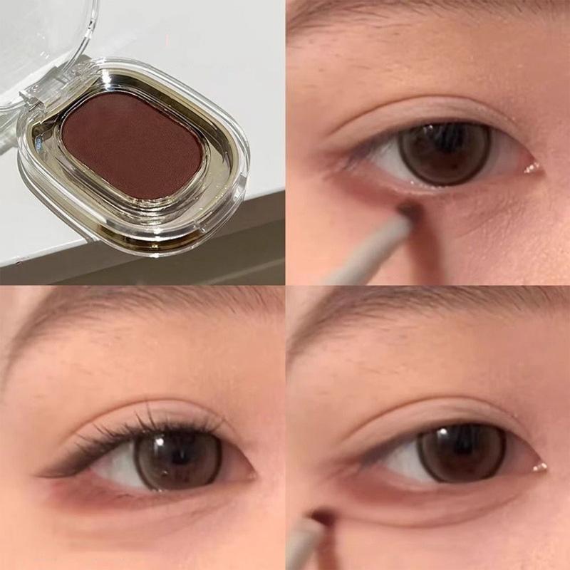 Red Brown Monochrome Eyeliner Eyeshadow Powder Palette Silky Matte Chocolate Lying Silkworm Eyeliner Sweat-proof Aegyo-sal Makeup