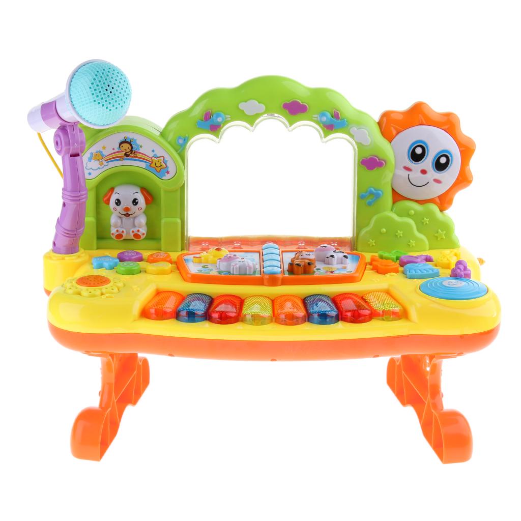 Fountain Electronic Piano Keyboard Music Toy w Microphone Musical Instrument