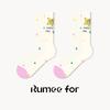 5 Pairs of Female Spring and Autumn New Student Cartoon Boneless Stripe Deodorant Wicker Socks