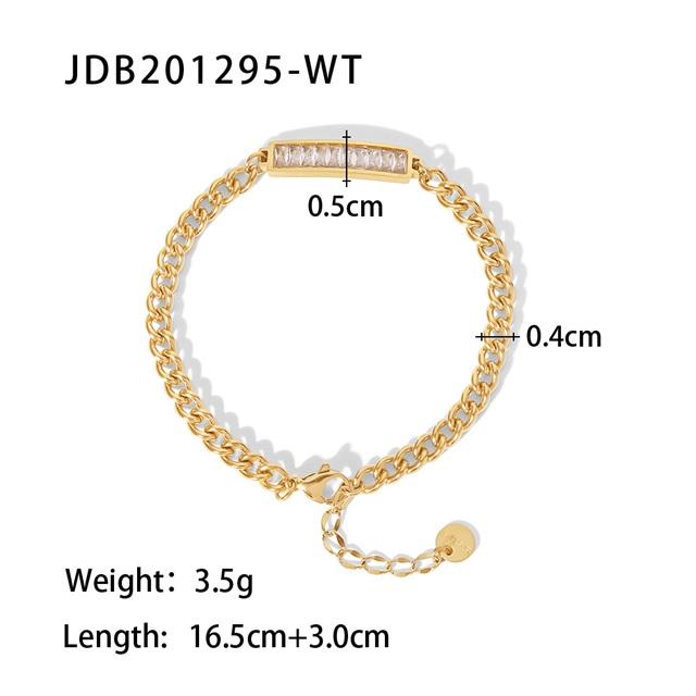 Youthway Stainless Steel Cubic Zirconia Bracelet 18k Gold PVD Plated Colored Crystal Zircon Jewelry For Women Men Gift Brazalete
