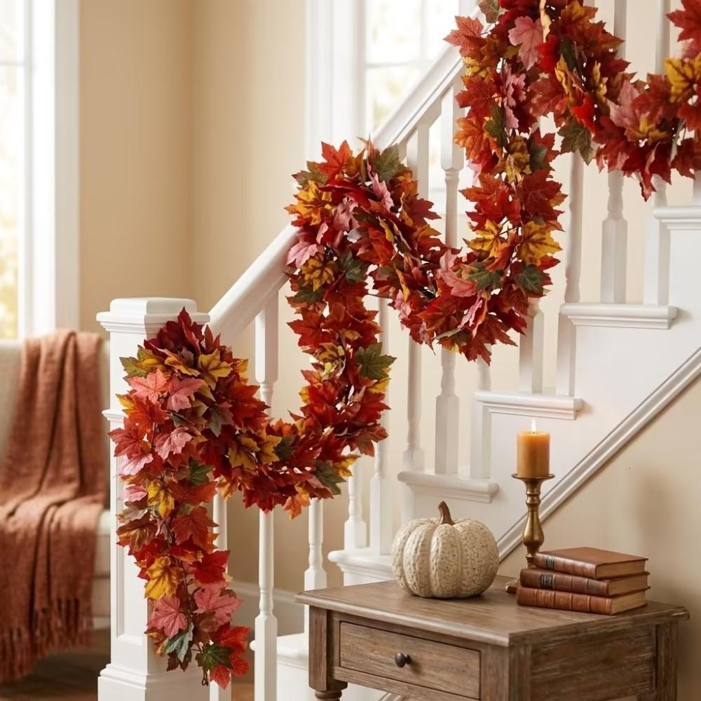 Hanging Fall Wreaths Vine Autumn Leaves Fake Leaf Plant Vine Halloween Party