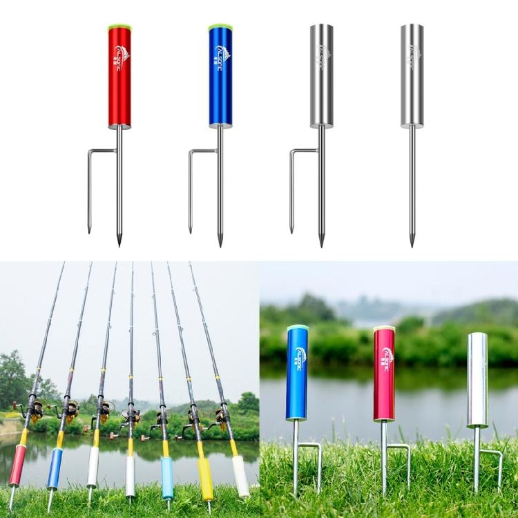 Fishing Rod Poles Holder Insert Ground Metal Stand Portable Fishing Poles Holder