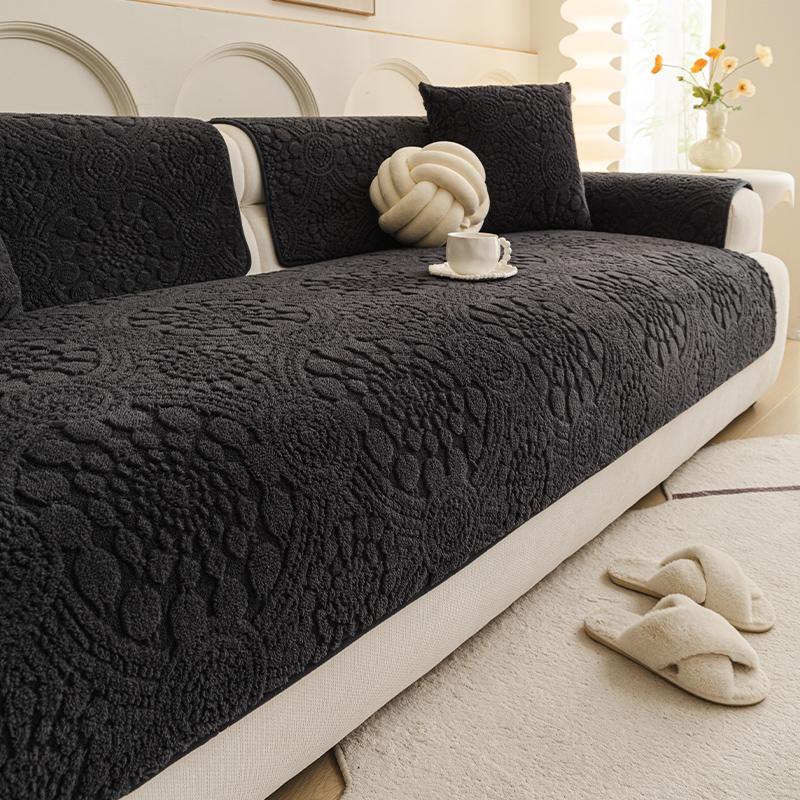 1PC Plush Sofa Cushion Winter Warm Dust-proof Universal Sofa Cover Cloth Towel Cream Style Thicken Pet Mat for Living Room Dcor