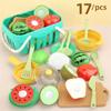 Kids' Velcro Fruit & Veggie Cutting Set - Magnetic Dollhouse Toy for Boys & Girls