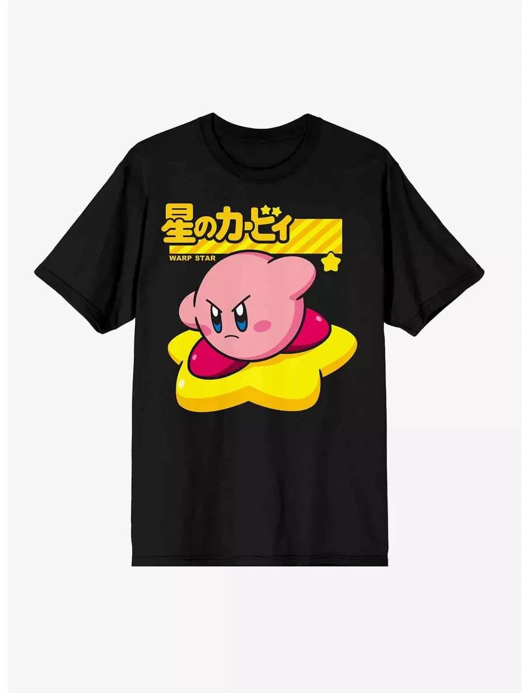 

Kirby Mens Kirby Warp Star Kanji Black Shirt New S, L, XL, 2XL 2XL