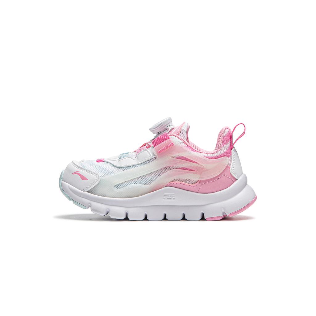 Li Ning Kids Sports Lifestyle Series Fashion Comfortable Casual Shoes Kids Casual Shoes Standard-White Fairy-Pink Cloud-Porcelain-Blue YKNU090-16
