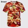 Fashionable Burger, Pizza, and French Fries 3D Printed New Men's Round Neck Summer Short sleeved Top T-shirt