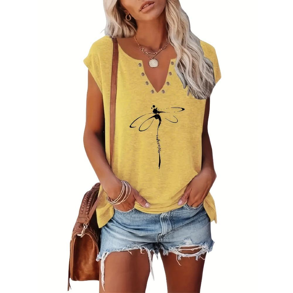 IHUASU Women s Fashion Casual Short Sleeve V Neck Blouses & Shirts S жёлтый