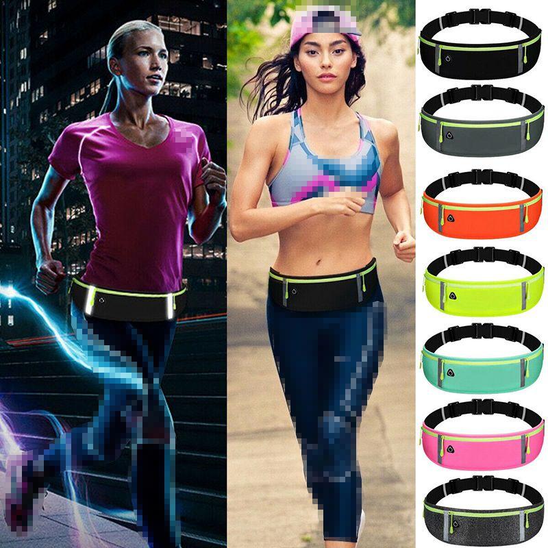 Waterproof Reflective Running Belt With Multi-pockets And Sealed Zipper For Sports