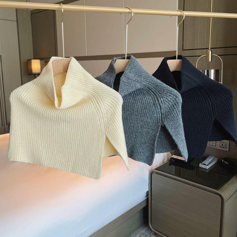 Thicken Knitted Shawl Warm Neck Wraps Retro Women Cape Girl