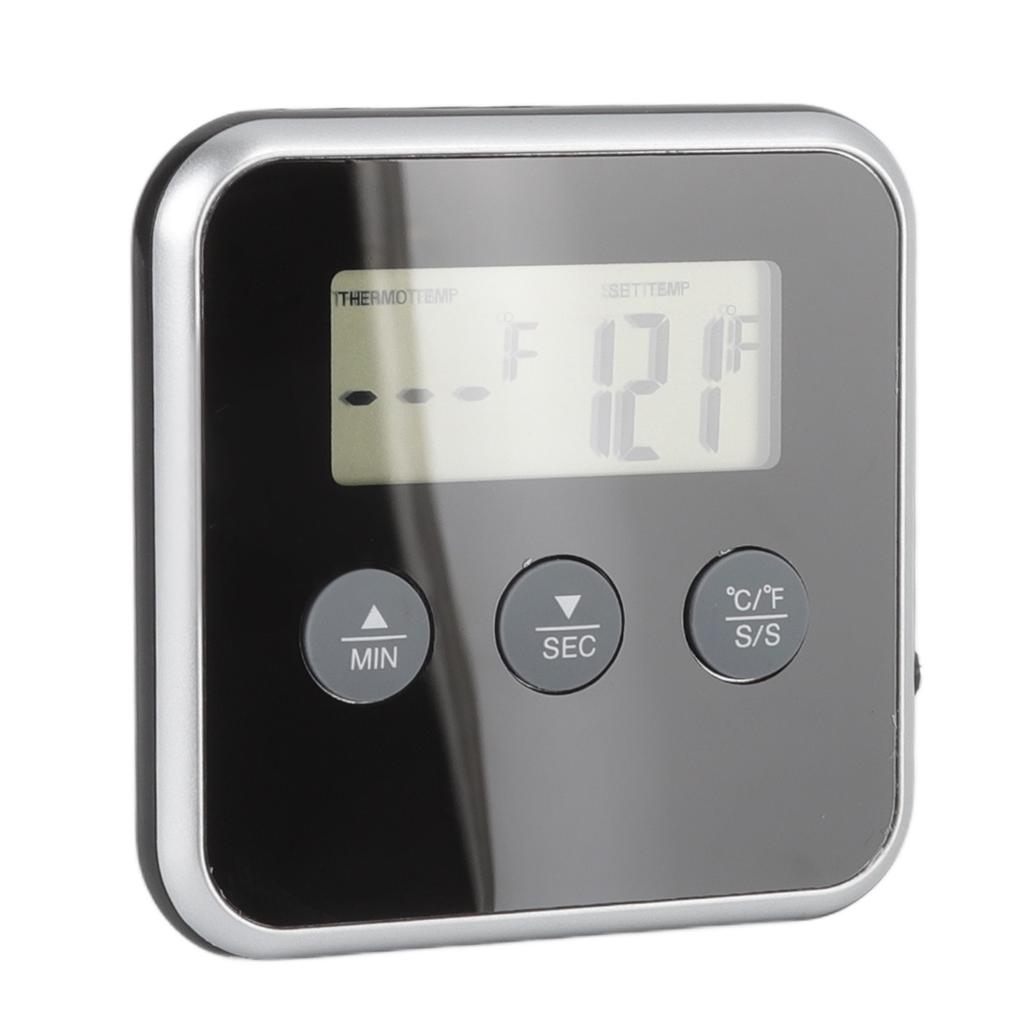 Food Grill Thermometer LCD Display Long Probe 2 Units Digital Meat Thermometer Timer for Kichen