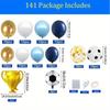141pcs Football-themed Balloon Arch Kit, Suitable for Football-themed Birthday Parties, Anniversary Celebration Decorations