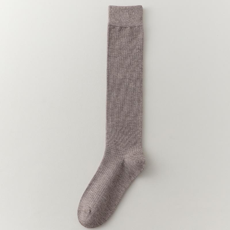 Encore Burgundy Wool Socks - Women's Retro Style, Versatile, Boneless, Calf-Length for Autumn and Winter
