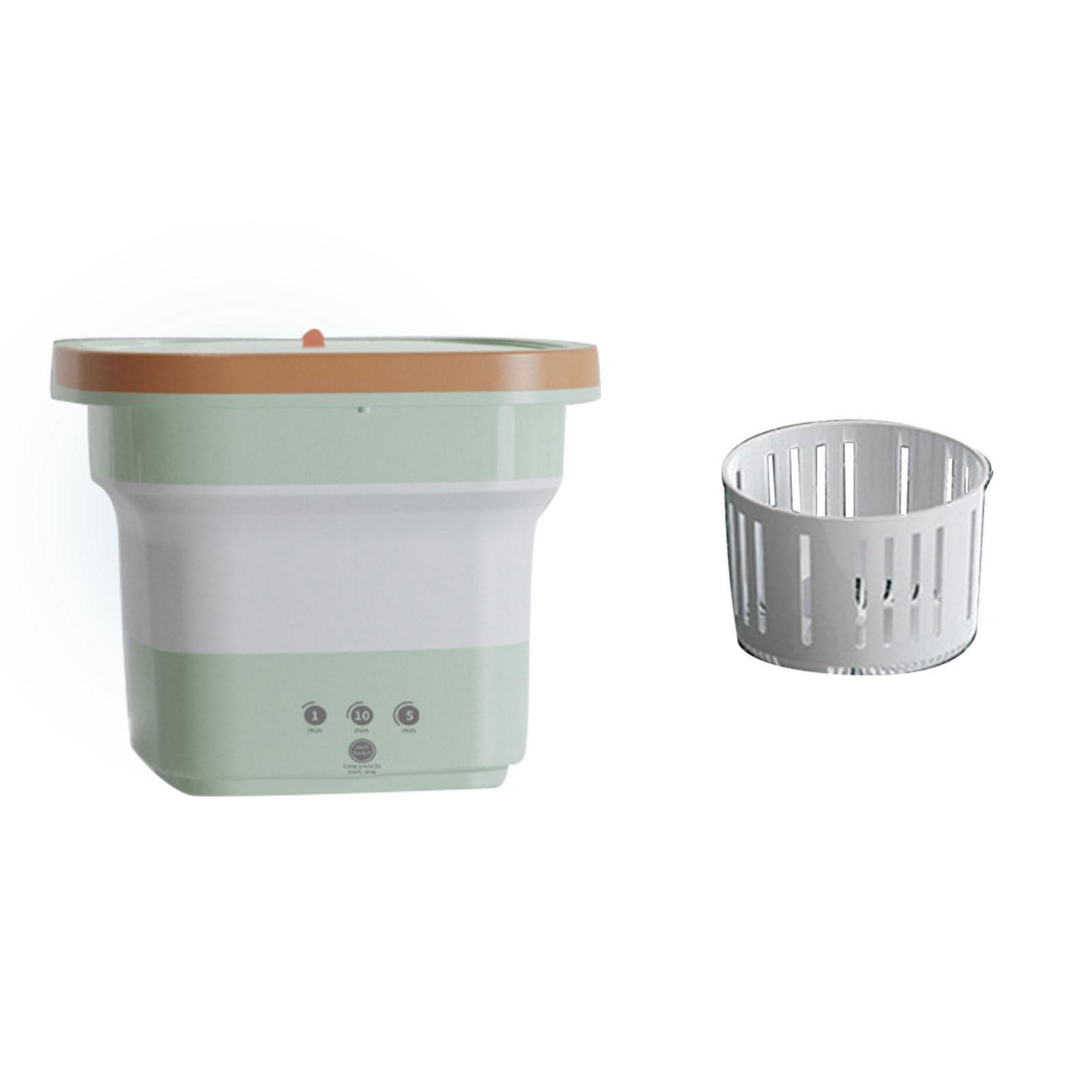 

Складная стиральная машина 3 режима времени 4,5 л большая вместимость с дренажным ведром для путешествий зелёный