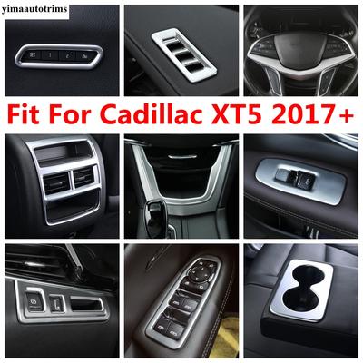 Head Lamp / Water Cup / Window Lift / Rear Armrest Box Air AC Outlet Frame Cover Trim Accessories For Cadillac XT5 2017 - 2024