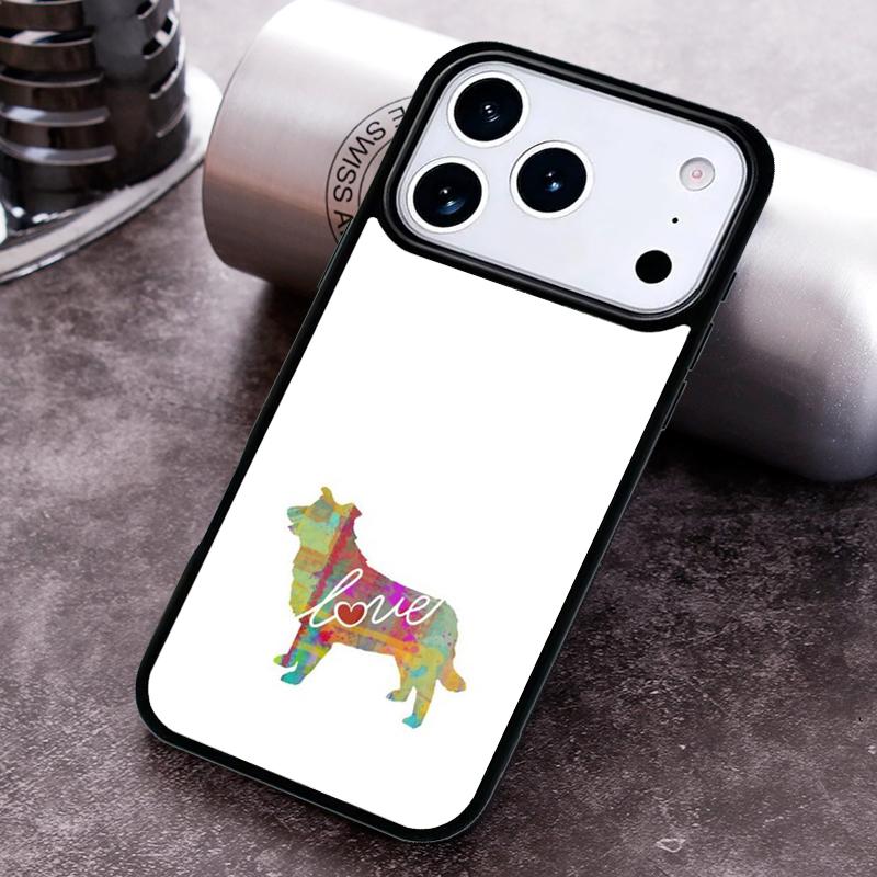 Border Collie Watercolor Phone Case For iPhone 17 16 15 14 13 12 11 Pro Max Plus 17Air Soft Silicone Cover