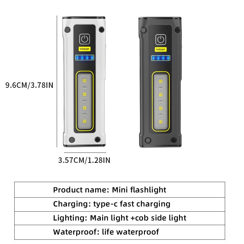 Mini Portable Flashlight with Multiple Lighting Modes, Switchable and Supports USB Charging, Suitable for Outdoor Lighting, Fishing, Patrol, and Work