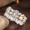 925 Sterling Silver Cubic Zirconia Wedding Party Ring for Women Personality Irregularity Design Trendy Jewelry