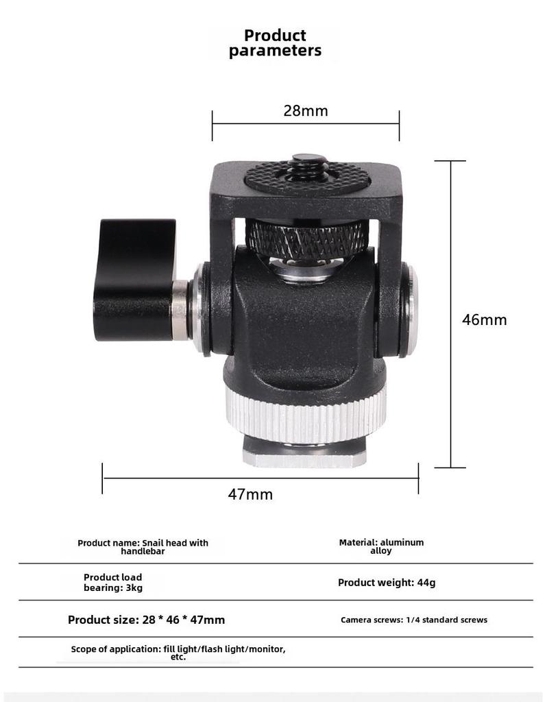 Universelle Kamera-Kardanhalterung mit Fülllicht und Blitzschuh