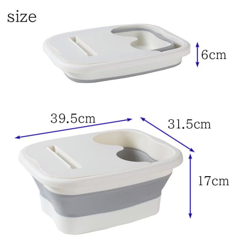 Foldable Foot Bath Bucket, Compact Storage, Space-Saving, Keeps Feet Warm, Lightweight, Portable, for Home Use (White)