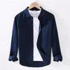 Men's Long Sleeve Casual Cotton and Linen Shirt - Thin Style, Loose Fit, White for Spring and Autumn