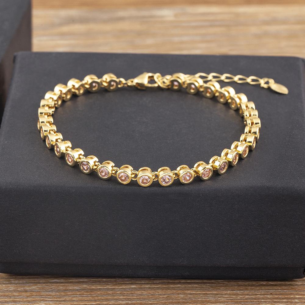 Nidin 6 Colors Shiny Crystal Bracelet For Women Rhinestone Zircon Charm Wrist Adjustable Bangles Girls Exquisite Jewelry Gift