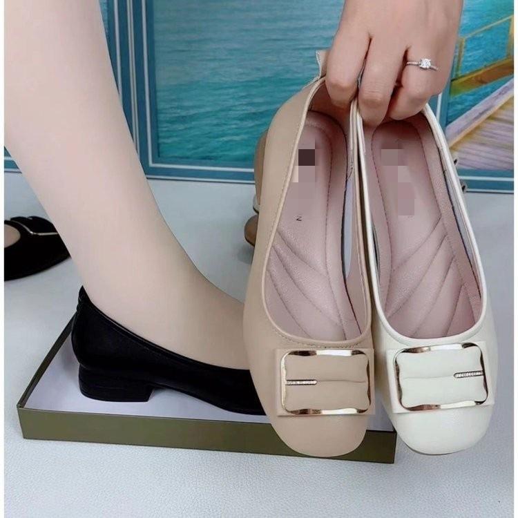 Soft-soled Doudou shoes women's versatile 2025 new soft leather comfortable leather shoes one-pedal mother shoes shallow commuter shoes