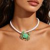 Colorful Enamel Crab Pendant Necklaces for Women Fashion Ocean Style Exaggerated Charm Choker Necklace Vacation Jewelry Gift