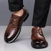 Fashion Men's Business Formal Platform Lace-up Commuter Shoes British Suit Groom's Wedding Shoes Spring Autumn Leather Loafers Man