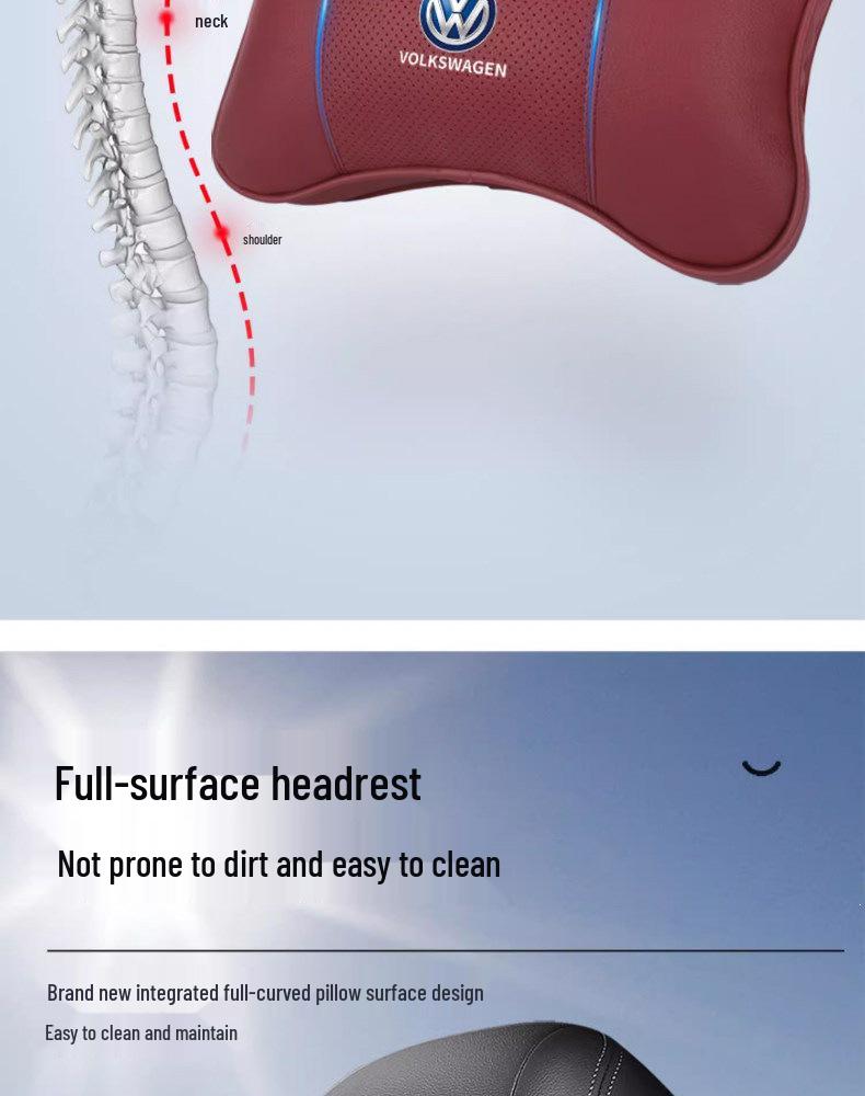 Volkswagen Car Headrest and Lumbar Support for Sagitar, Bora, Tiguan, Tayron, Lavida, Sylphy, Magotan